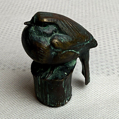 Bronze vogel figur - vogel, spatz